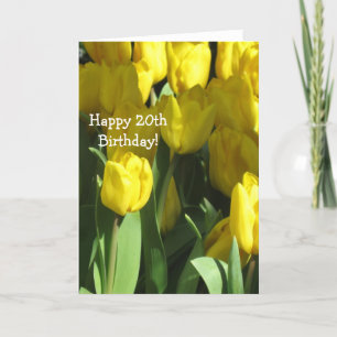 Happy 20. Geburtstag Yellow Tullip Grußkarte Karte