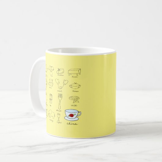 Happy 20. Hochzeitstag Moderne Illustration Kaffeetasse (Vorderseite Links)