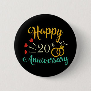 Happy 20 Jahre Matching Paare 20. Jubiläum Button