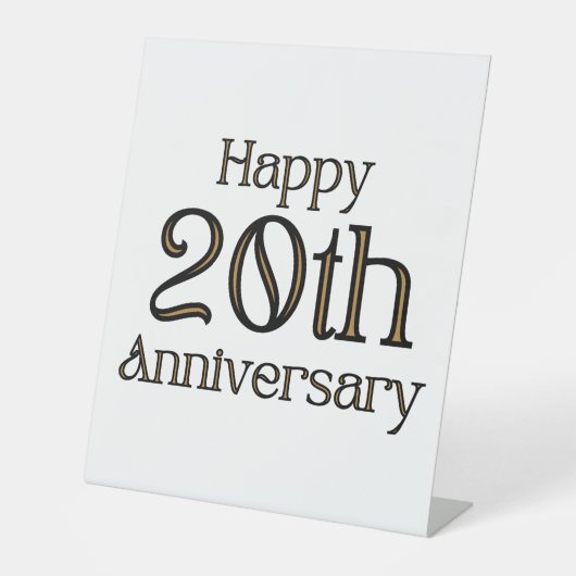 Happy 20-jähriges Pedestal-Zeichen Sockelschild (Vorderseite)