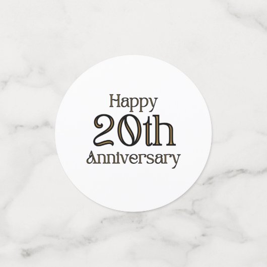 Happy 20-Jubiläumstisch Confetti Konfetti (Klein Vorderseite)