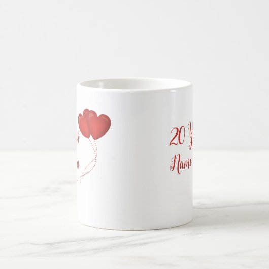 Happy 20 Year Wedding Anniversary Geschenk Custom  Kaffeetasse (Mittel)