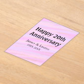 Happy 20th anniversary pink purple pastel name bol acryleinladungen (Ablage )