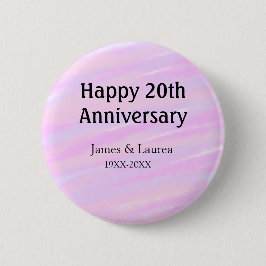 Happy 20th anniversary pink purple pastel name bol button
