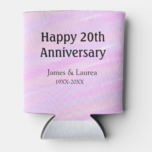 Happy 20th anniversary pink purple pastel name bol dosenkühler (Vorderseite)