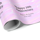 Happy 20th anniversary pink purple pastel name bol geschenkpapier (Rolleneckpunkt)