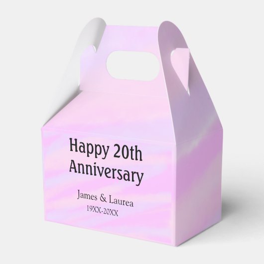 Happy 20th anniversary pink purple pastel name bol geschenkschachtel (Rückseite)