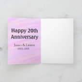 Happy 20th anniversary pink purple pastel name bol karte (Innenseite)