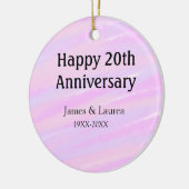 Happy 20th anniversary pink purple pastel name bol keramik ornament (Links)