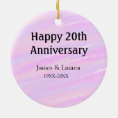 Happy 20th anniversary pink purple pastel name bol keramik ornament (Hinten)