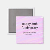 Happy 20th anniversary pink purple pastel name bol magnet (Vorderseite/Rückseite)