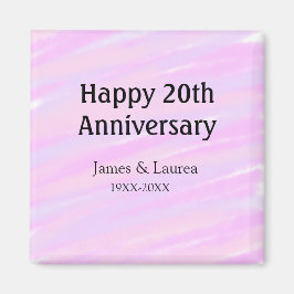 Happy 20th anniversary pink purple pastel name bol magnet
