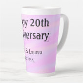 Happy 20th anniversary pink purple pastel name bol milchtasse (Rechte Ecke)