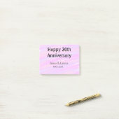 Happy 20th anniversary pink purple pastel name bol post-it klebezettel (Auf Schreibtisch)