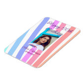 Happy 20th Birthday rainbow rustic boho lines phot Magnet (Linke Seite)