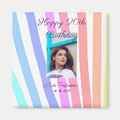 Happy 20th Birthday rainbow rustic boho lines phot Magnet (Vorne)