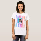 Happy 20th Birthday rainbow rustic boho lines phot T-Shirt (Vorne ganz)
