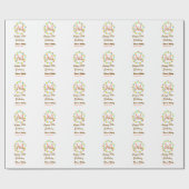 Happy 20th Birthday red add name monogram wreath Geschenkpapier (Flach)