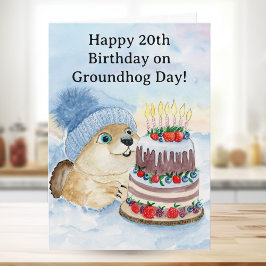 Happy 20th Groundhog Day Birthday Karte