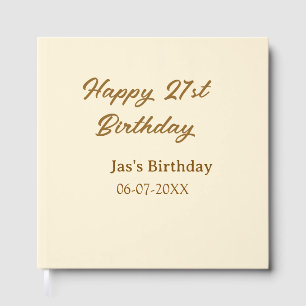 Happy 21. Geburtstag braun pastellgelb Name Datum Gästebuch
