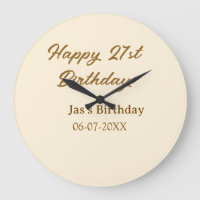 Happy 21. Geburtstag braun pastellgelb Name Datum 