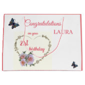 Happy 21. Geburtstag Design Große Geschenktüte (Vorderseite)