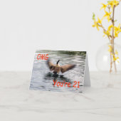 Happy 21. Geburtstag Gänseflattern Karte (Gelbe Blume)