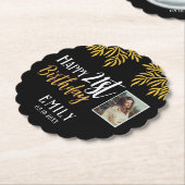 Happy 21. Geburtstag Gold Foliage Foto Party Untersetzer (angewinkelt)