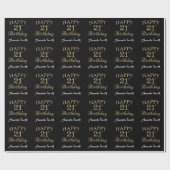 Happy 21. Geburtstag Gold Glitzer Wrapping Paper Geschenkpapier (Flach)