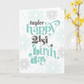 Happy 21. Geburtstag individuelle Grußkarte Karte (Gelbe Blume)