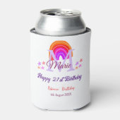 Happy 21. Geburtstag pink hinzufügen Name monogram Dosenkühler (Kanne Vorderseite)
