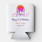 Happy 21. Geburtstag pink hinzufügen Name monogram Dosenkühler (Rückseite)