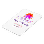 Happy 21. Geburtstag pink hinzufügen Name monogram Magnet (Linke Seite)