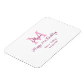 Happy 21. Geburtstag pink hinzufügen Name monogram Magnet (Linke Seite)