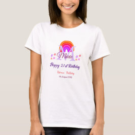Happy 21. Geburtstag pink hinzufügen Name monogram T-Shirt