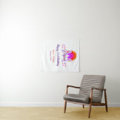 Happy 21. Geburtstag pink hinzufügen Name monogram Wandteppich (Beispiel (Horizontal))