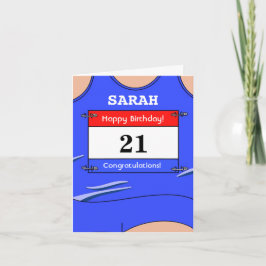 Happy 21. Geburtstagskarte für einen Läufer Karte