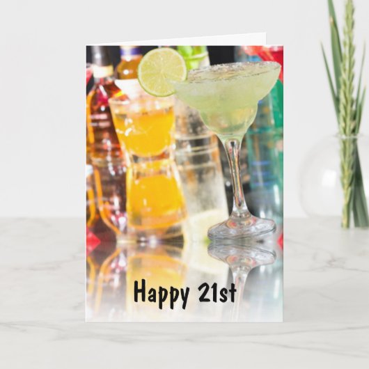 HAPPY 21.=PARTY GENIESSEN SIE IHREN TAG KARTE (Vorderseite)