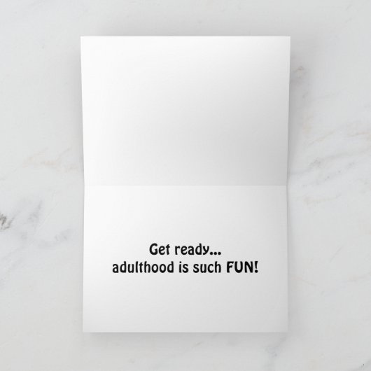 HAPPY **21st** ADULTHOOD IS SO MUCH "FUN" Karte (Innenseite)