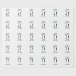 Happy 21st birthday bold letter simple name minima geschenkpapier