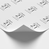 Happy 21st birthday bold letter simple name minima geschenkpapier (Ecke)