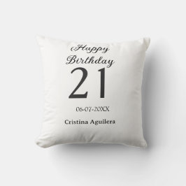 Happy 21st birthday bold letter simple name minima kissen