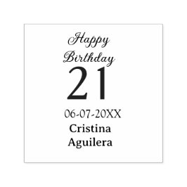 Happy 21st birthday bold letter simple name minima permastempel