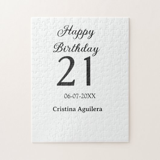 Happy 21st birthday bold letter simple name minima puzzle (Vertikal)