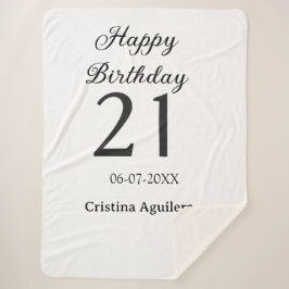 Happy 21st birthday bold letter simple name minima sherpadecke