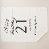 Happy 21st birthday bold letter simple name minima sherpadecke (Vorderseite (Horizontal))