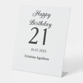 Happy 21st birthday bold letter simple name minima sockelschild
