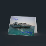 Happy 21st Birthday Dive boats Karte<br><div class="desc">An image of Scuba diving boats moored in the red sea with a 21st birthday greetings. The Inside Verse (which you can change) reads "Have a Great Birthday"</div>