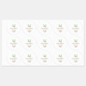 Happy 21st Birthday green add name monogram brown Etiketten (Blatt)