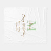 Happy 21st Birthday green add name monogram brown  Fleecedecke (Vorderseite (Horizontal))
